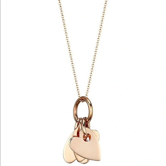 GINETTE NY
Angele 18K Rose Gold 3 Mini Heart Charms 17” Necklace - Picture 3 of 15